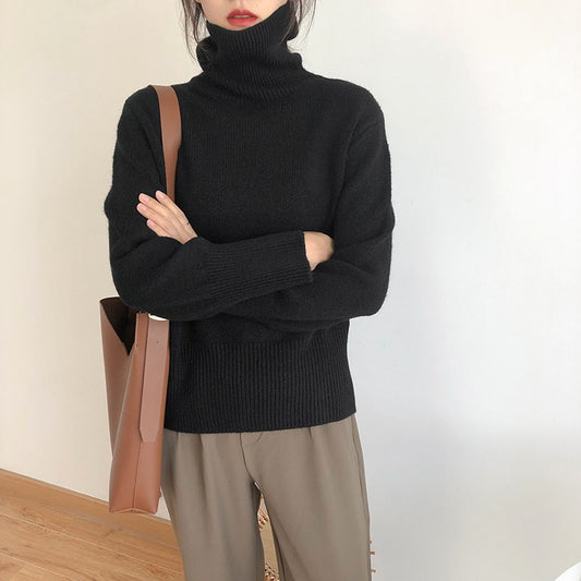 Turtleneck Sweater Women's Pullover Loose Long Sleeves