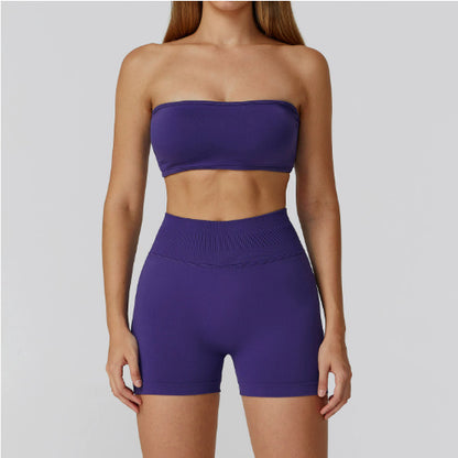 Women’s Seamless Sports Set – Bra, Shorts, Pants