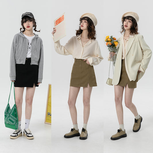 Split Skirt Female High Waist Thin And Irregular In Spring