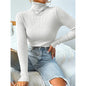 Turtleneck Sweater Pullover Knitted Top T-shirt