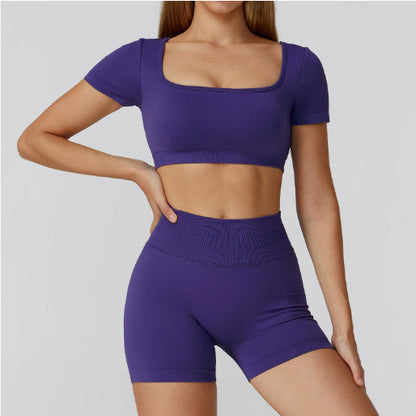 Women’s Seamless Sports Set – Bra, Shorts, Pants