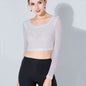 Women's Long Sleeve New Transparent Black Veil Inner Lace Half Gauze Clothes Skirt Top
