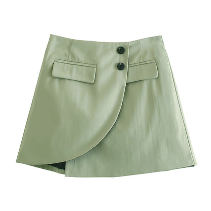 European And American Style Lapel One-button Blazer, High Waist Wrap