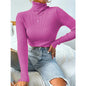 Turtleneck Sweater Pullover Knitted Top T-shirt