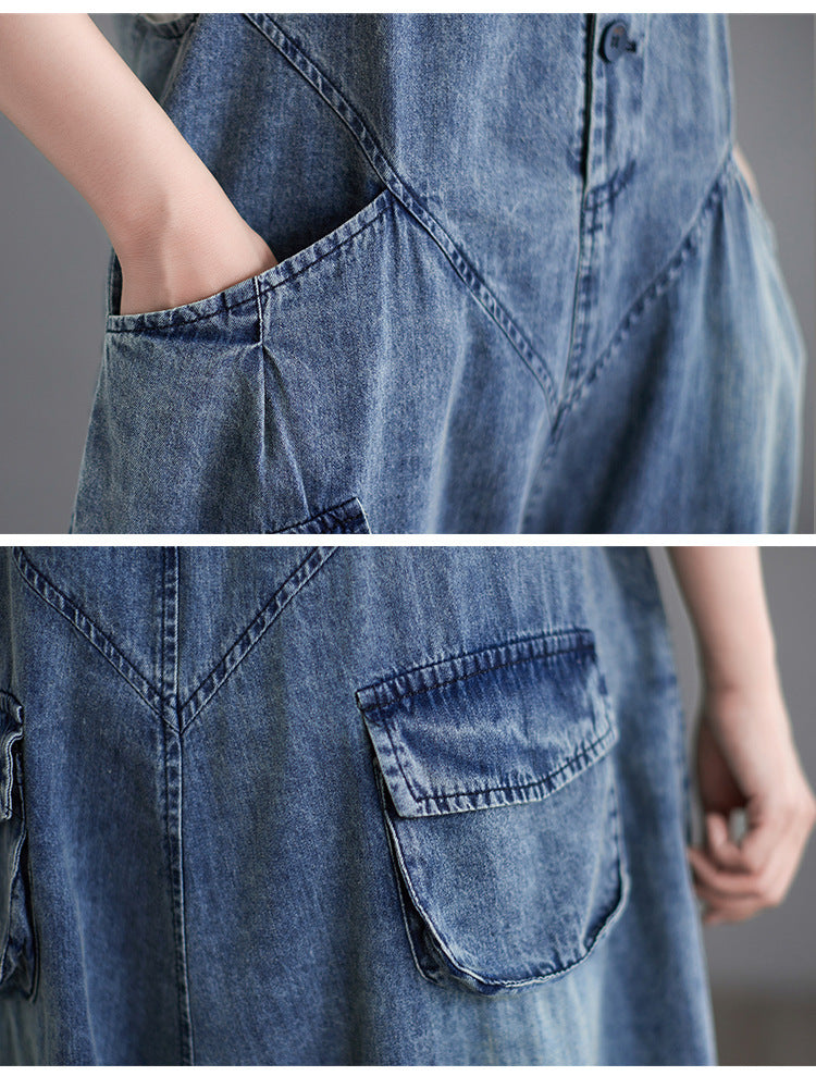 Retro Plus Size Cartoon Age Reduction Girl Print Denim