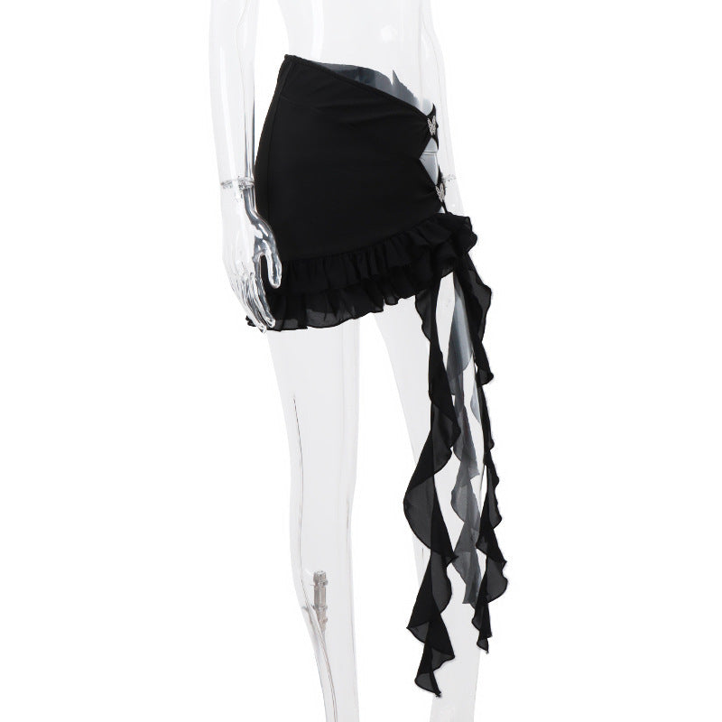 Mesh Butterfly Decorative Hollow Sheath Skirt