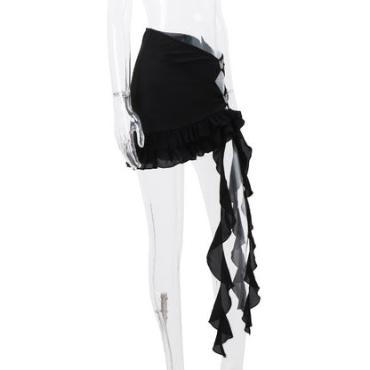 Mesh Butterfly Decorative Hollow Sheath Skirt