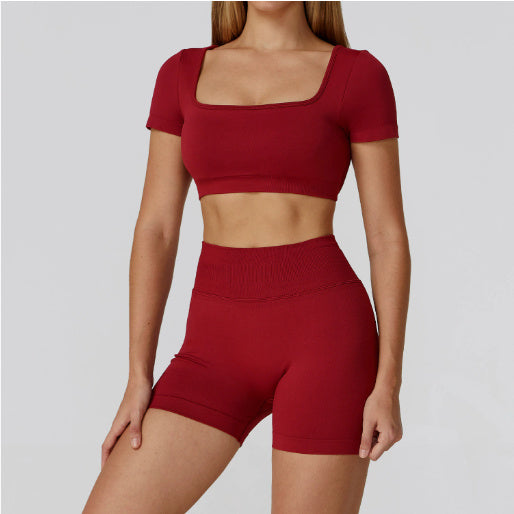 Women’s Seamless Sports Set – Bra, Shorts, Pants
