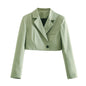 European And American Style Lapel One-button Blazer, High Waist Wrap