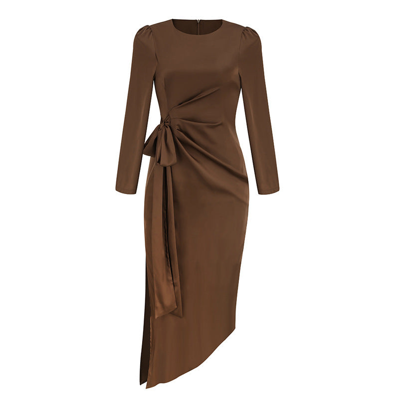 Fashionable And Elegant Slim Dress With Irregular Hips