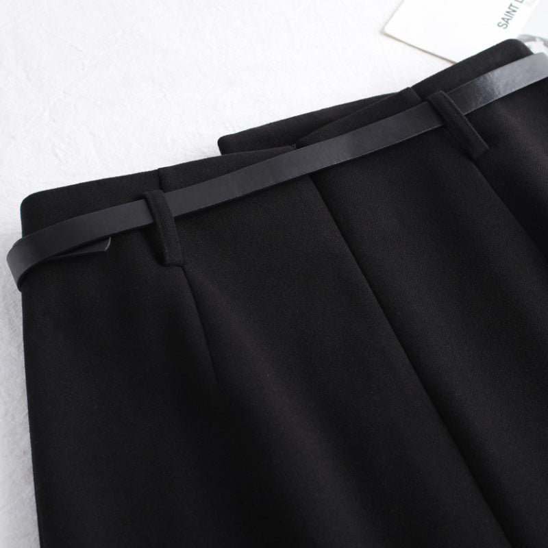 Women's Slim A-line Pleated Skirt Mid-length Skirt