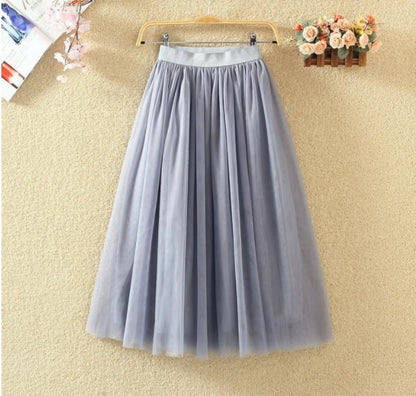 Mesh half length skirt Spring and summer Korean skirt Tutu skirt
