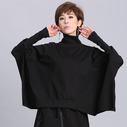 Street bat shirt irregular long sleeve pullover loose coat sweater women