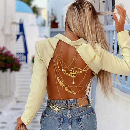 Sexy big backless chain blazer