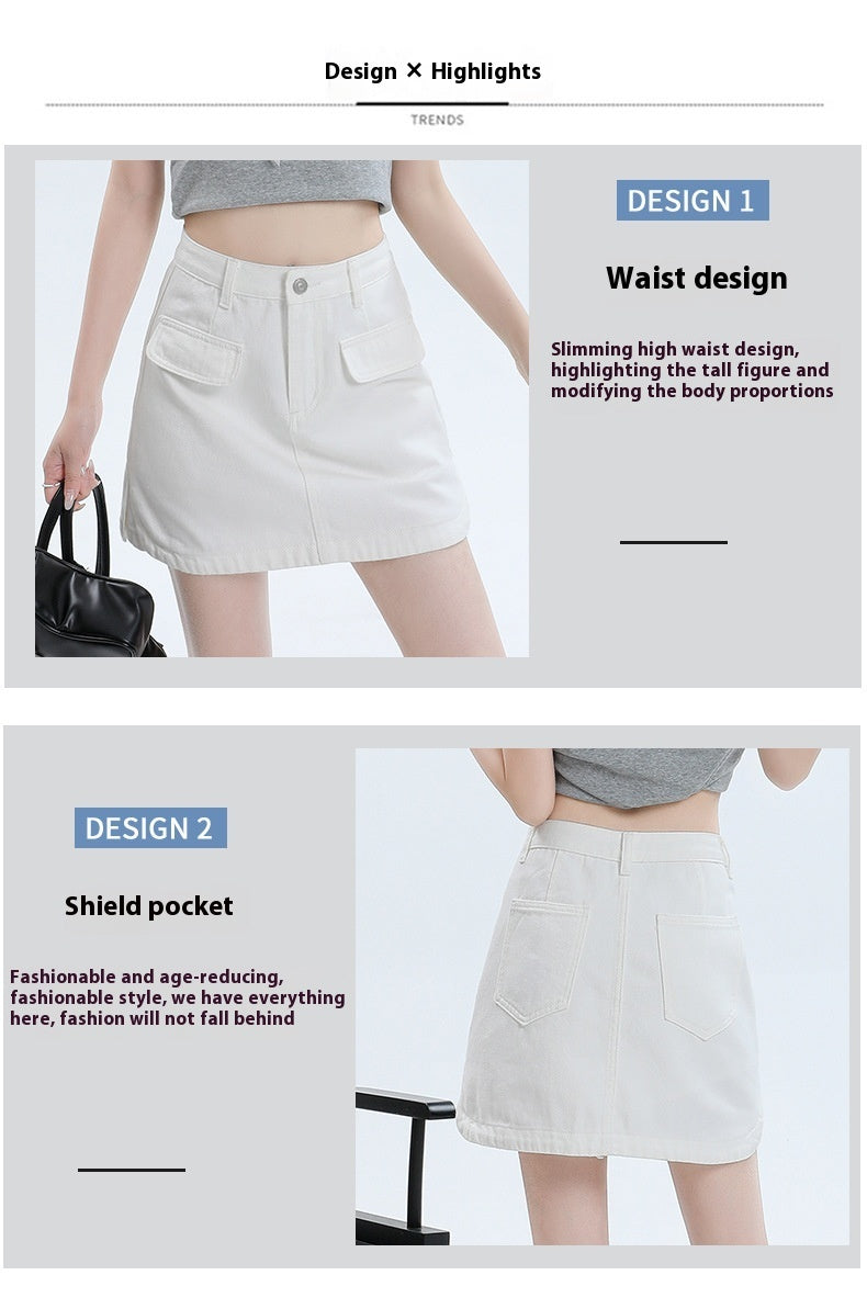 Irregular Half-length Denim Skirt