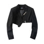 Short Cropped Navel Blazer Black Autumn