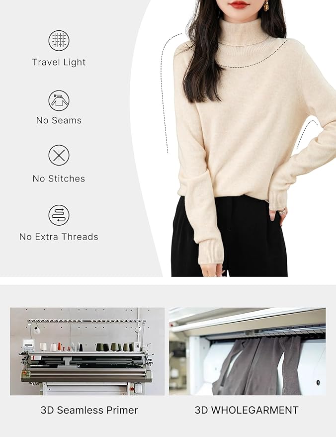 Women’s Wool Pullover Sweater – Classic Round Neck Long Sleeve Knitwear