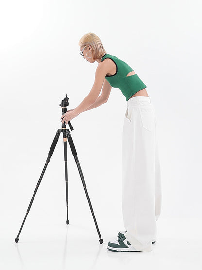 High Waist And Thin Design Sense High Street Mopping Straight Pants Ins Tide