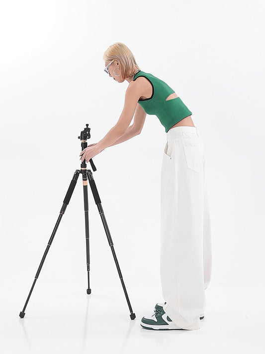 High Waist And Thin Design Sense High Street Mopping Straight Pants Ins Tide