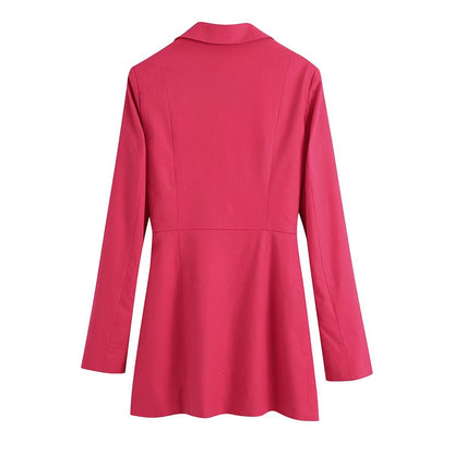 European And American Style Summer New Cropped V-neck Blazer Dress