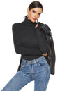 Long Sleeve Turtleneck Slim Bottoming Shirt Solid Color Triangle Sexy Knitted Jumpsuit