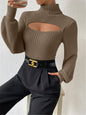 Sexy Loose High Collar Hollow All-match Sweater