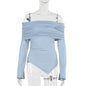 Fashion Casual Temperament Wild Off-the-shoulder Irregular Woman