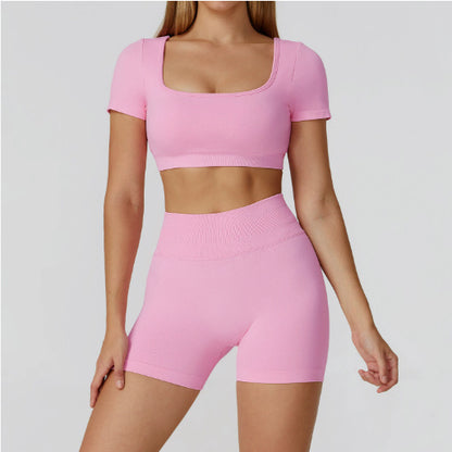 Women’s Seamless Sports Set – Bra, Shorts, Pants