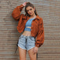 Woman retro street casual slim-fitting cardigan jacket