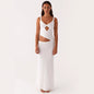 Fashionable, Elegant And Sexy Sling Solid Color Hollow Mesh Dress