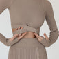 Pleated Skirt Lace-up Woolen Suit Women