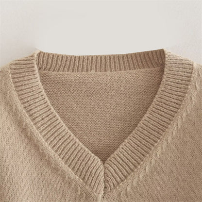 Long Sleeve Pullover Round Neck Sweater Top