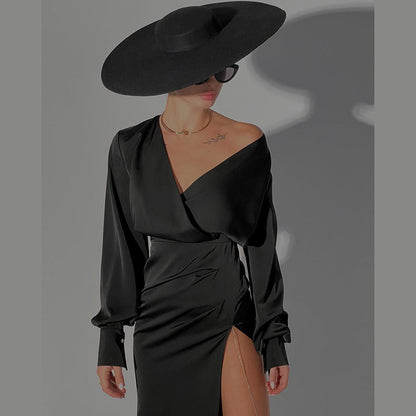 Fashion Women's Dress Elegant Slim Fit Slit Dress