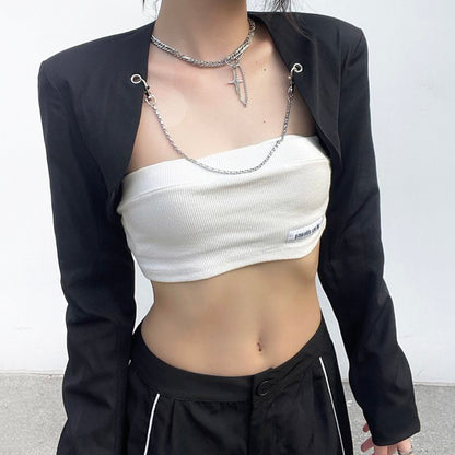 Women's Fashion Chain Vest Blazer Top
