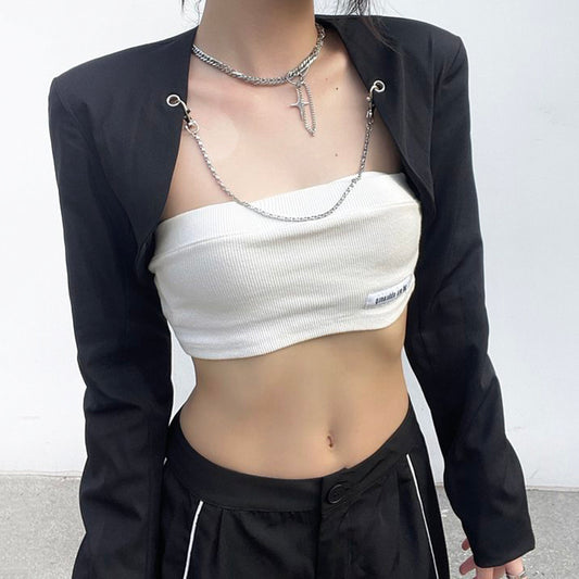Women's Fashion Chain Vest Blazer Top
