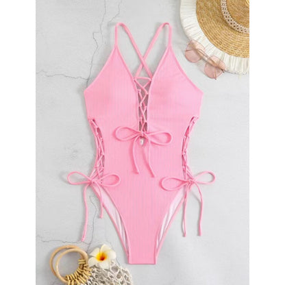 European And American Sexy Backless Siamese Bikini Swimsuit