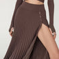 Pleated Skirt Lace-up Woolen Suit Women