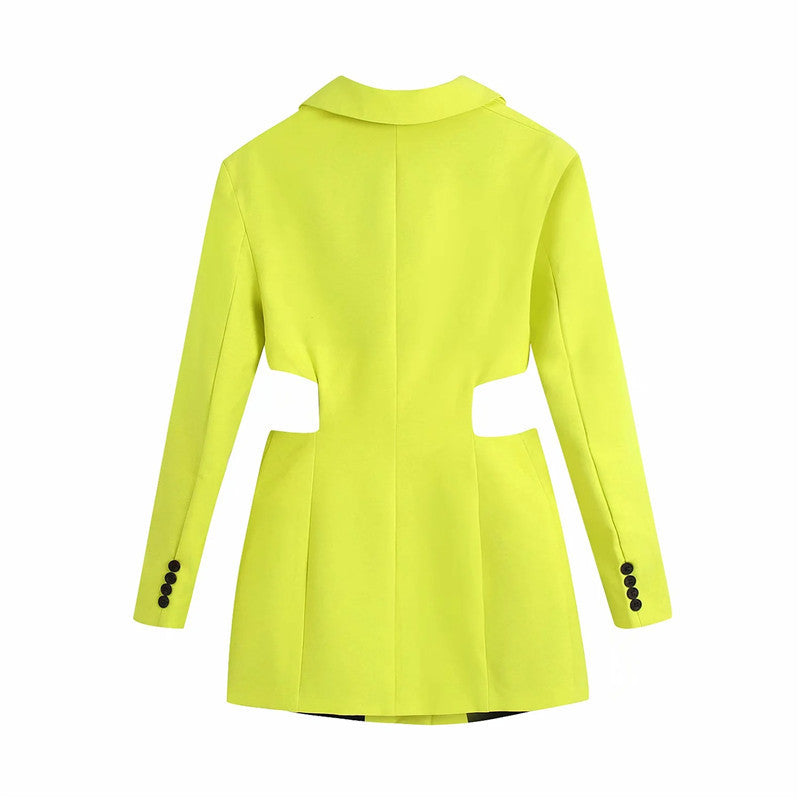 European And American Style Summer New Cropped V-neck Blazer Dress