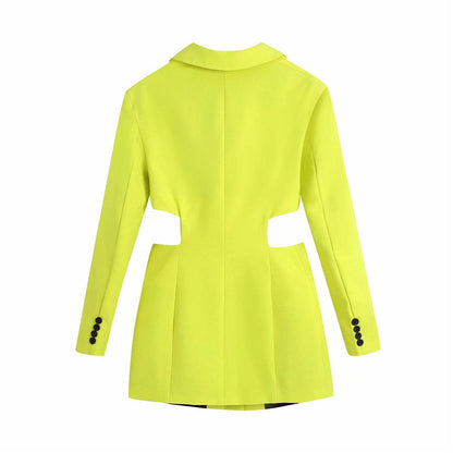 European And American Style Summer New Cropped V-neck Blazer Dress