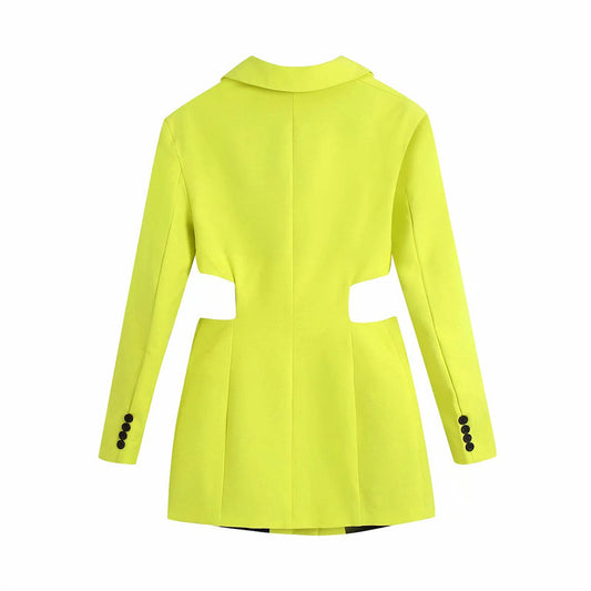 European And American Style Summer New Cropped V-neck Blazer Dress