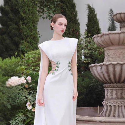 European And American Diamond-embedded High-end Exquisite Bandage One-piece Dress Elegant Temperament