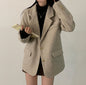 Retro British Style Temperament Mid-length Loose Woolen Blazer