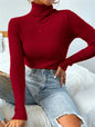Turtleneck Sweater Pullover Knitted Top T-shirt
