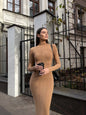 Knitted Turtleneck Tight European, American And French Style Elegant Bottoming Striped Dress Sweater