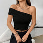 Sexy Off-shoulder Top Springsummer Slim Fit Short Vest