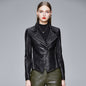 Slim-fit trendy PU ladies jacket leather jacket