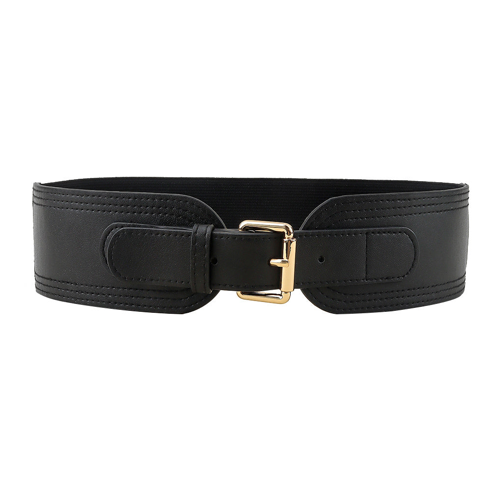 Ladies Elastic Wide Belt Elastic Needle Buckle Waist Cover Commuter Blazer Fall And Winter Accessories