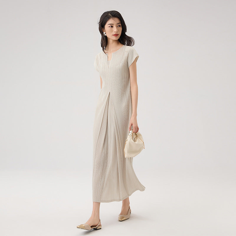 Short Sleeve Waist-controlled Elegant Graceful Commuter Dress