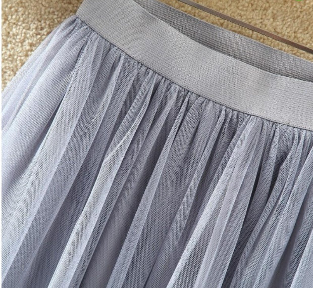 Mesh half length skirt Spring and summer Korean skirt Tutu skirt
