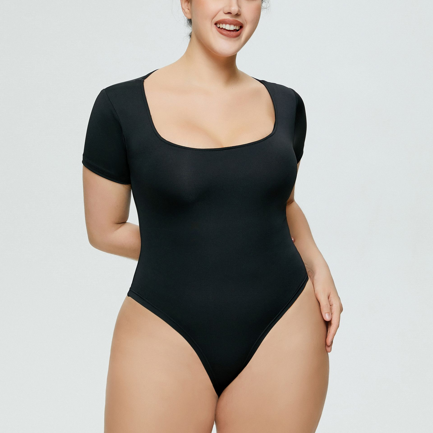 Women’s Slim Fit Round Neck Bodysuit – Long & Short Sleeve